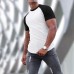 Men's Sports Short-sleeved Fitness Training T-shirt Running Top Casual Slim Round Neck Solid Color Cotton Bottoming Shir