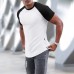 Men's Sports Short-sleeved Fitness Training T-shirt Running Top Casual Slim Round Neck Solid Color Cotton Bottoming Shir