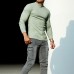 Men's Casual Slim Basic Versatile Round Neck Long-sleeved T-shirt Fitness Sports Training T-shirt Outdoor Running Botto