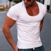 Men's Slim Low Neck Casual Sports Short Sleeve T-Shirt