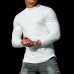 Men's Casual Slim Basic Versatile Round Neck Long-sleeved T-shirt Fitness Sports Training T-shirt Outdoor Running Botto