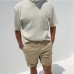 Gentlemans Simple Pleated Design Casual Short-sleeved T-shi