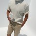 Gentlemans Simple Pleated Design Casual Short-sleeved T-shi