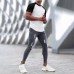 Men's Sports Short-sleeved Fitness Training T-shirt Running Top Casual Slim Round Neck Solid Color Cotton Bottoming Shir