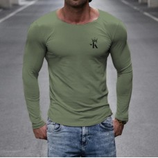 King Solid Color Slim Long-sleeved T-shirt