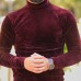 Men's Plain Warm Velvet Slim Fit Simple Long-sleeved T-shirt