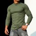 Men's Casual Slim Basic Versatile Round Neck Long-sleeved T-shirt Fitness Sports Training T-shirt Outdoor Running Botto