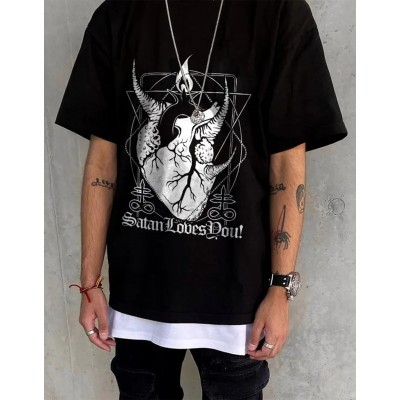 Satan Heart Print Graphic T-Shirt