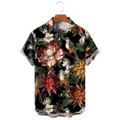 Gorgeous Vintage Peony Hawaiian Short Sleeve Shirt