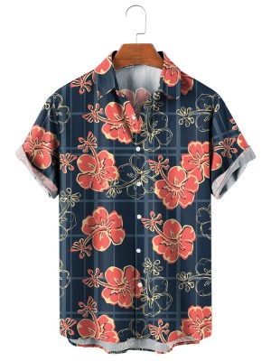 Hibiscus Resort Style Casual Short Sleeve Shirt