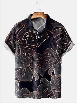 Rose Gold and Black Monster Short Sleeve Polo Shirt